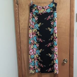 Floral Black Skirt